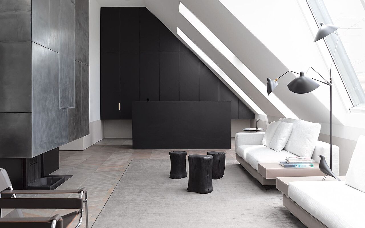 Dachgeschossausbau Wohnzimmer in Wien